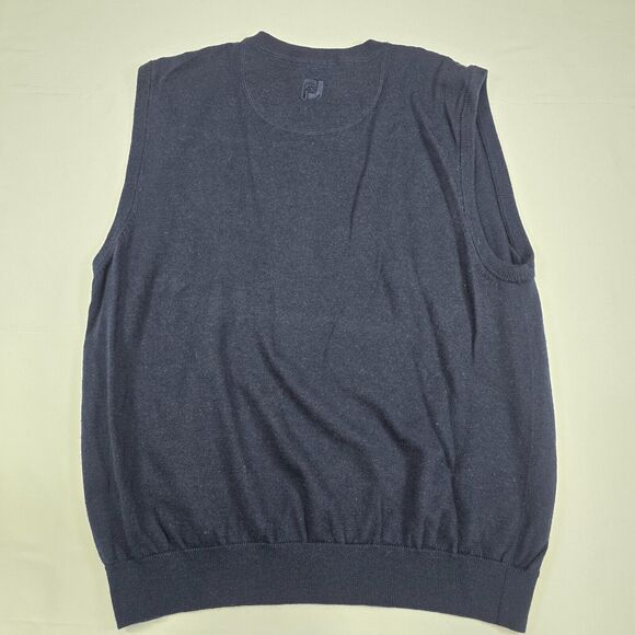 FootJoy Men's Blue Solid Wool FJ Vest Golf Preppy Stretch Adult Size L - Picture 2 of 9